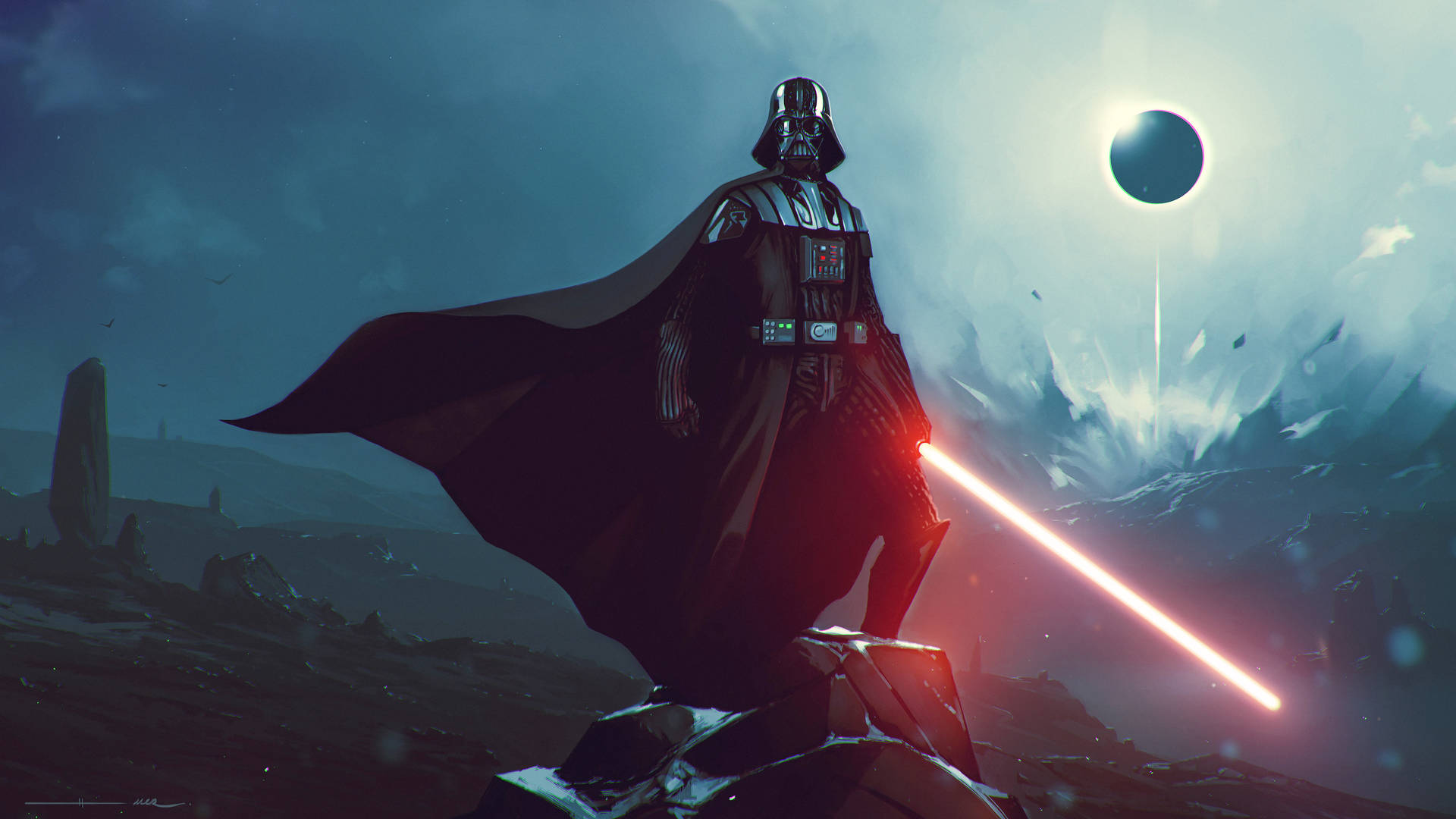 Darth Vader 4k Eclipse Background Background