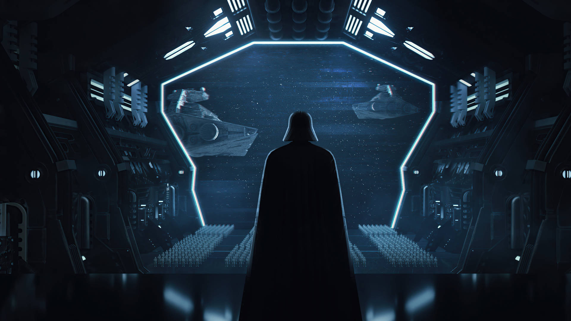 Darth Vader 4k Looks Into Space Background