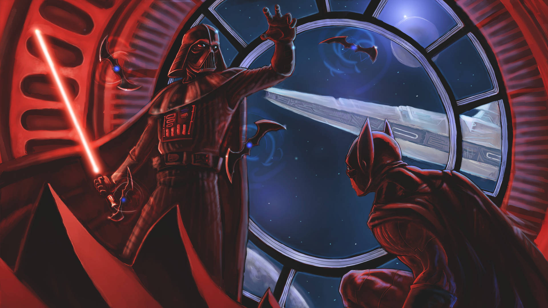 Darth Vader 4k Versus Batman Background