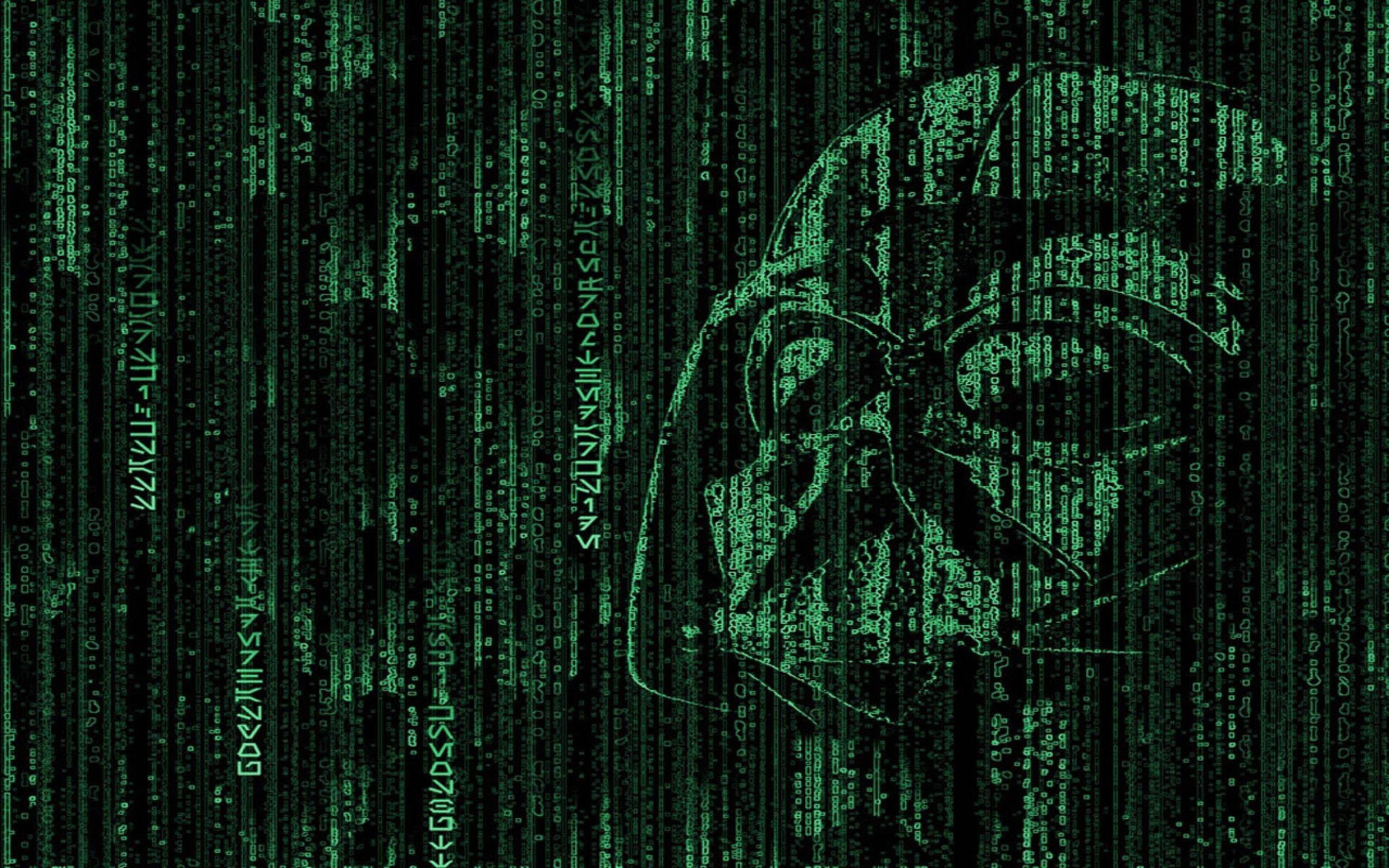Darth Vader Green Matrix Background