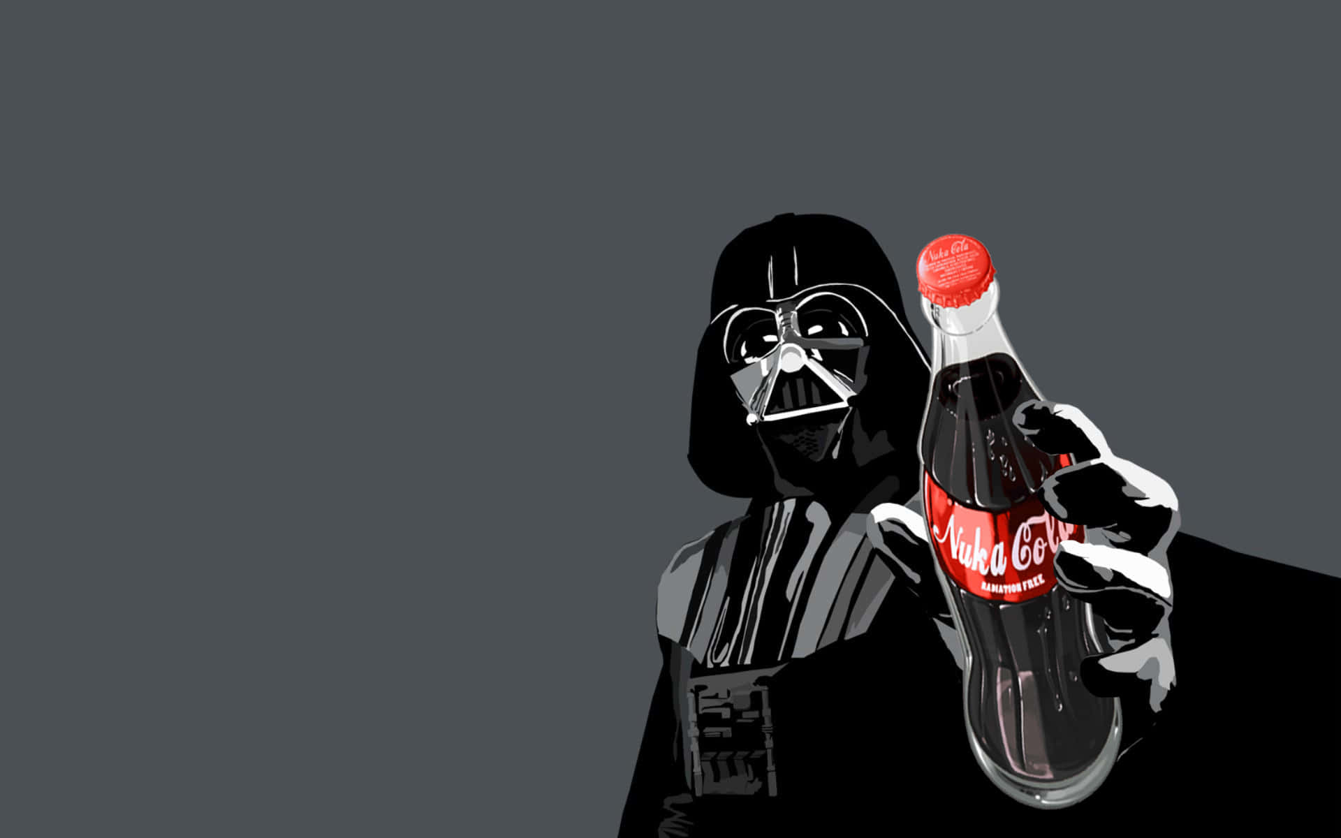 Darth Vader Holding A Coca Cola Bottle Background
