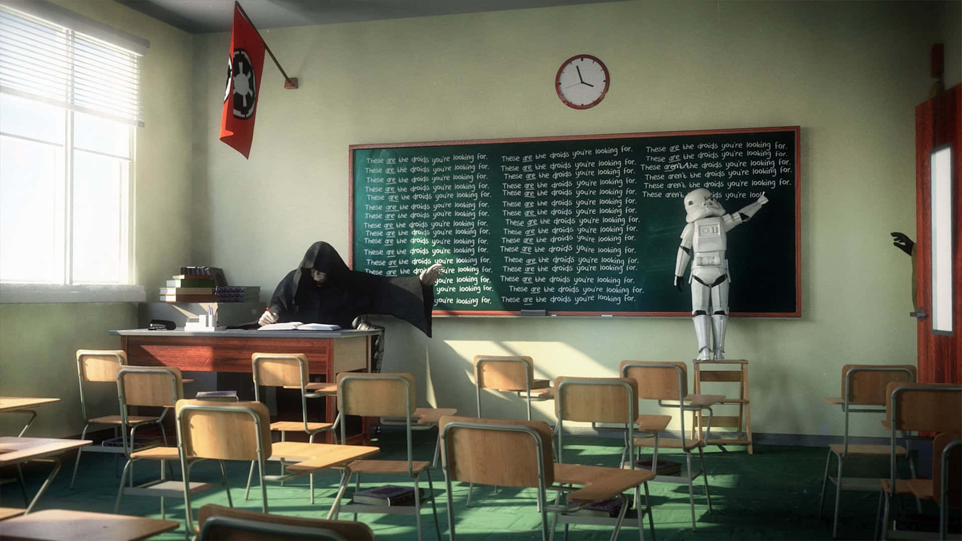 Darth Vader Impersonates A Renaissance Painter Background