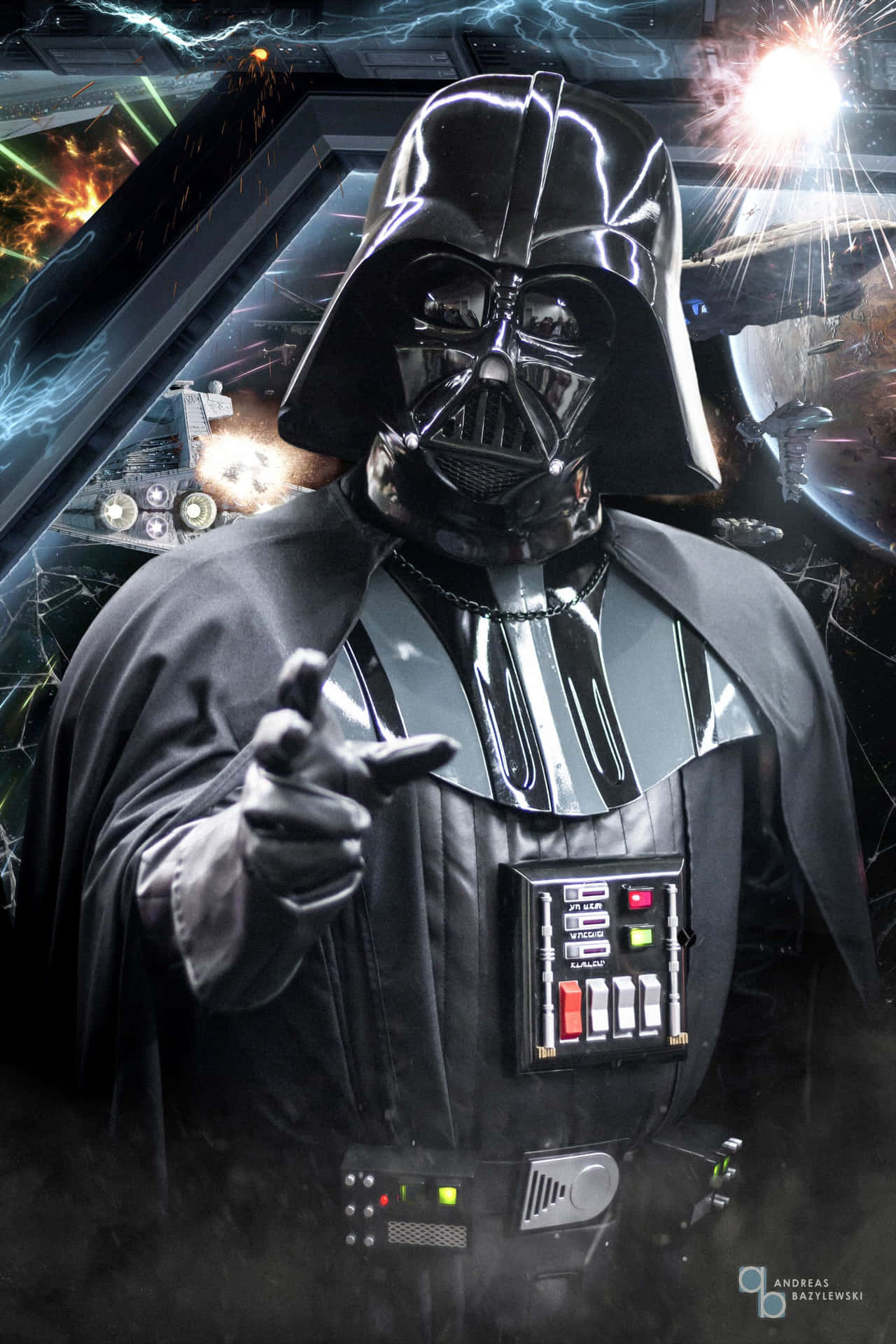 Darth Vader In A Dark Background Background