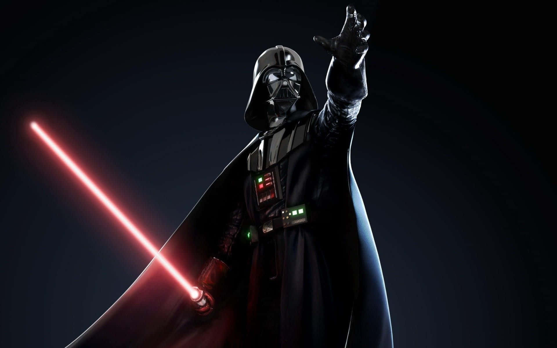 Darth Vader In A Dark Background With Lightsabers Background