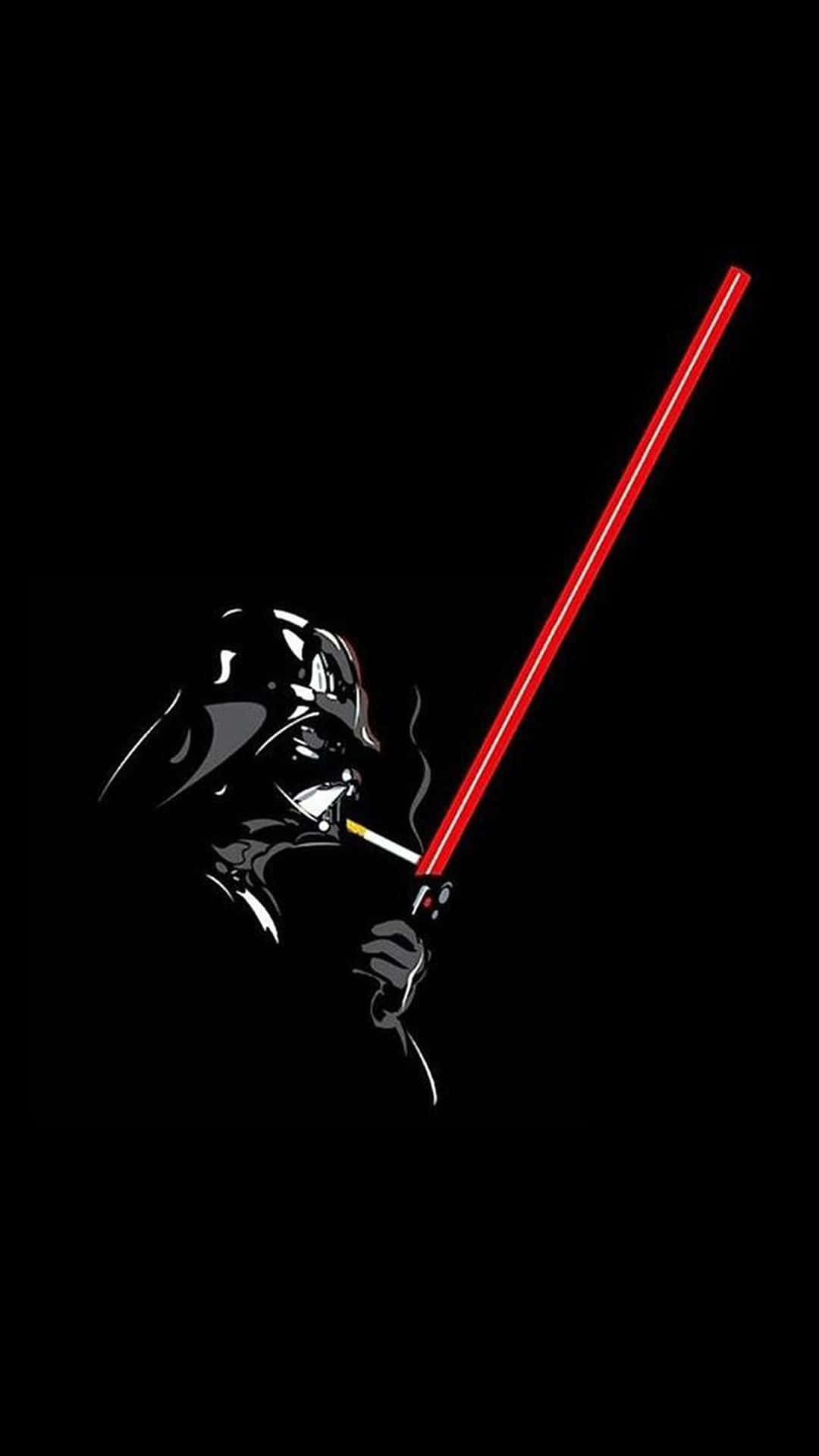 Darth Vader With A Red Light Saber Background