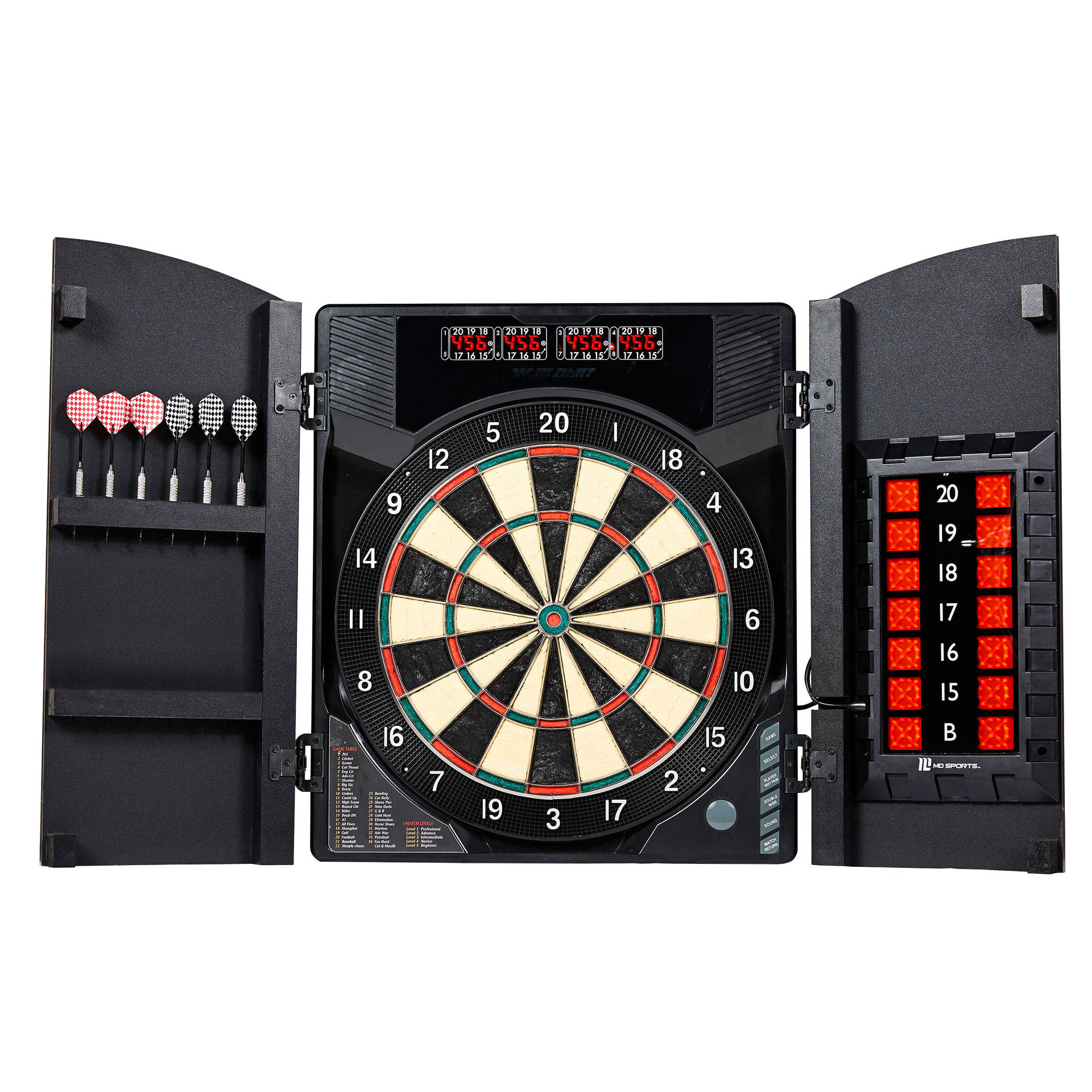 Darts Md Sports Bristlesmart Electronic Dartboard Cabinet Background