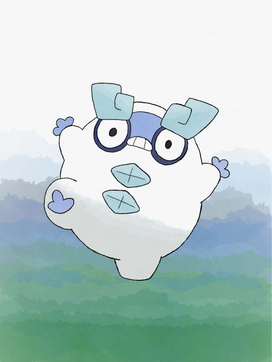 Darumaka Floating Above Clouds Background