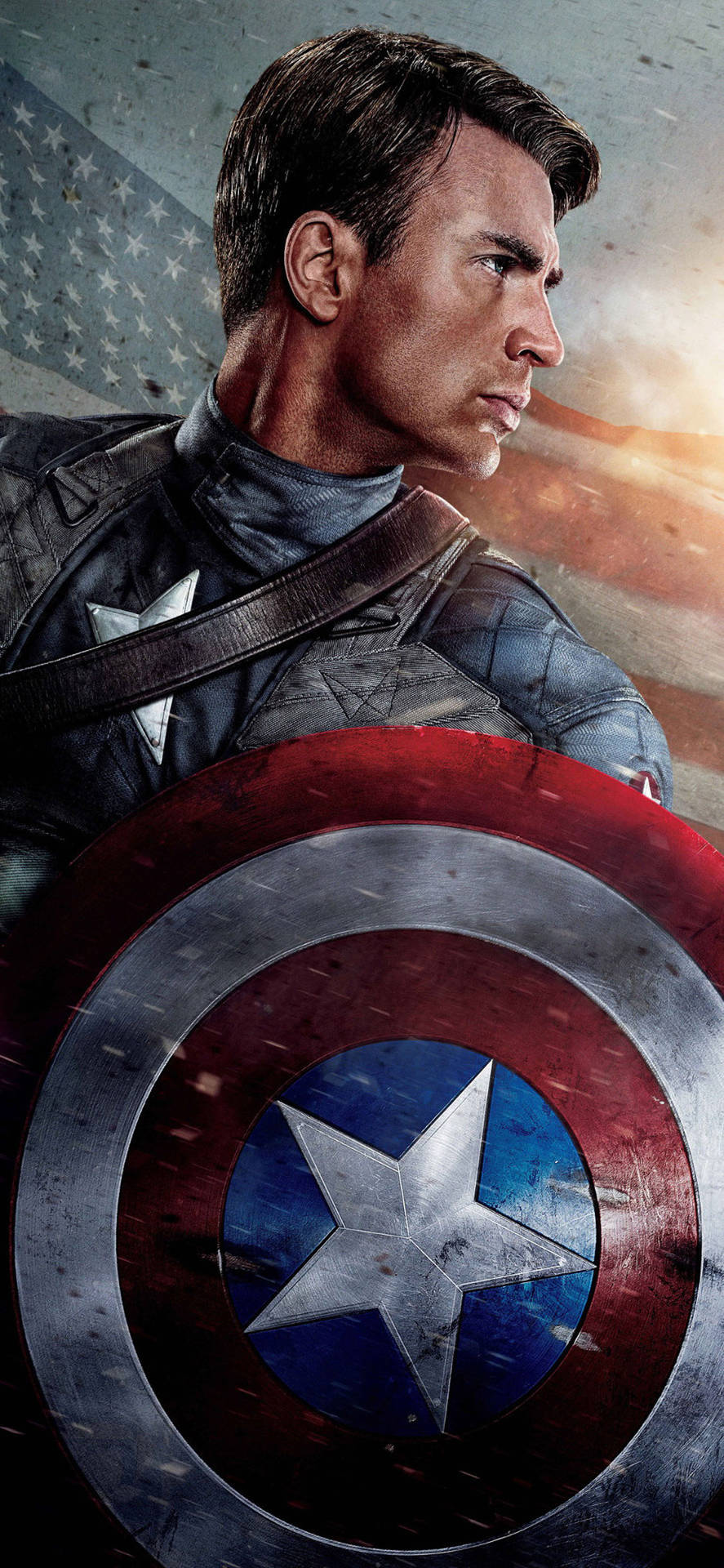 Dashing Captain America Top Iphone Hd Background