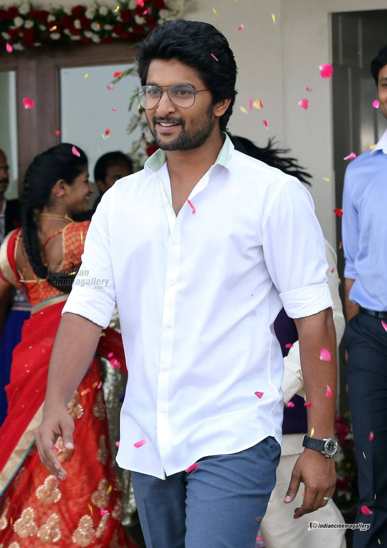Dashing Look Of Actor Nani In Casual White Outfit