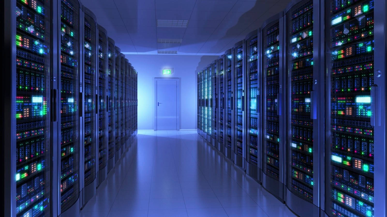 Data Center Blue-themed Room Background