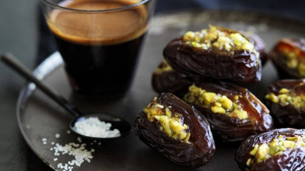 Dates And Espresso Served Together