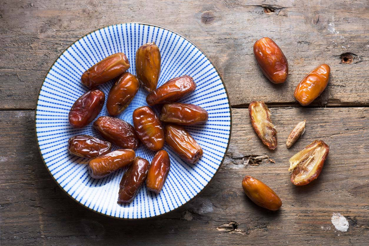 Dates Sliced Open Background