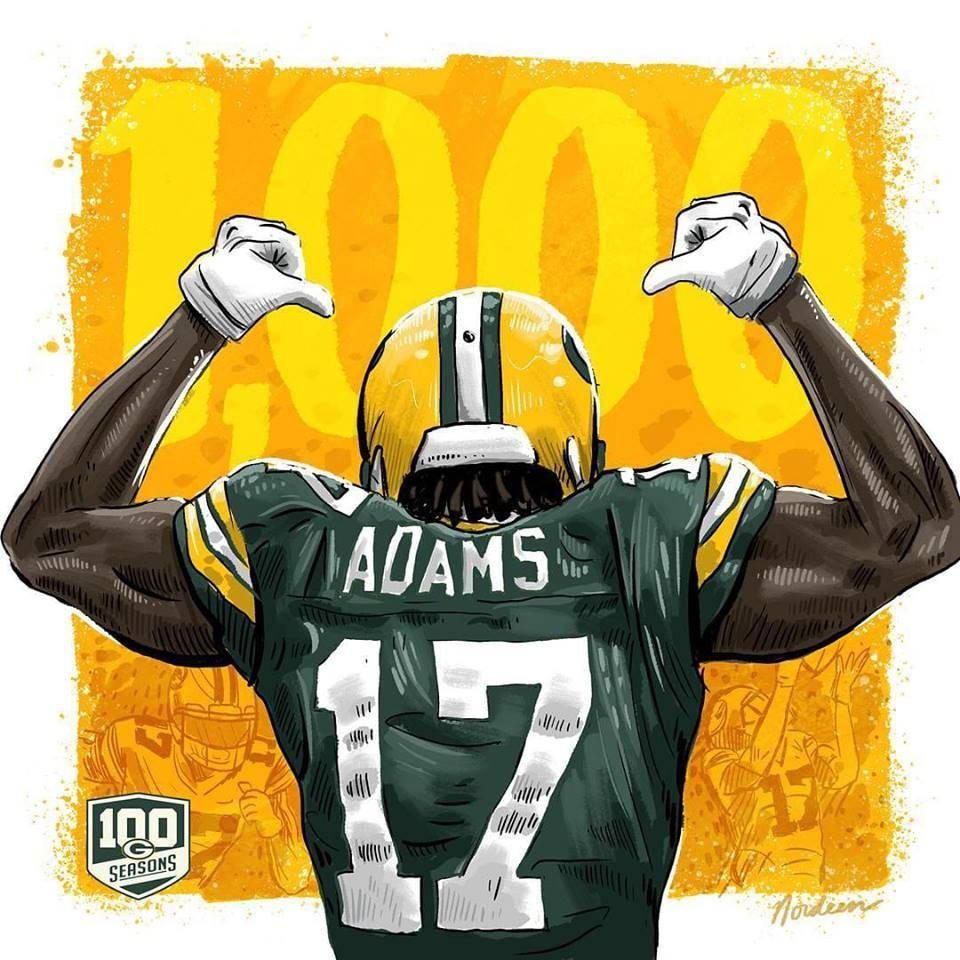 Davante Adams 1000 Yard Mark Background