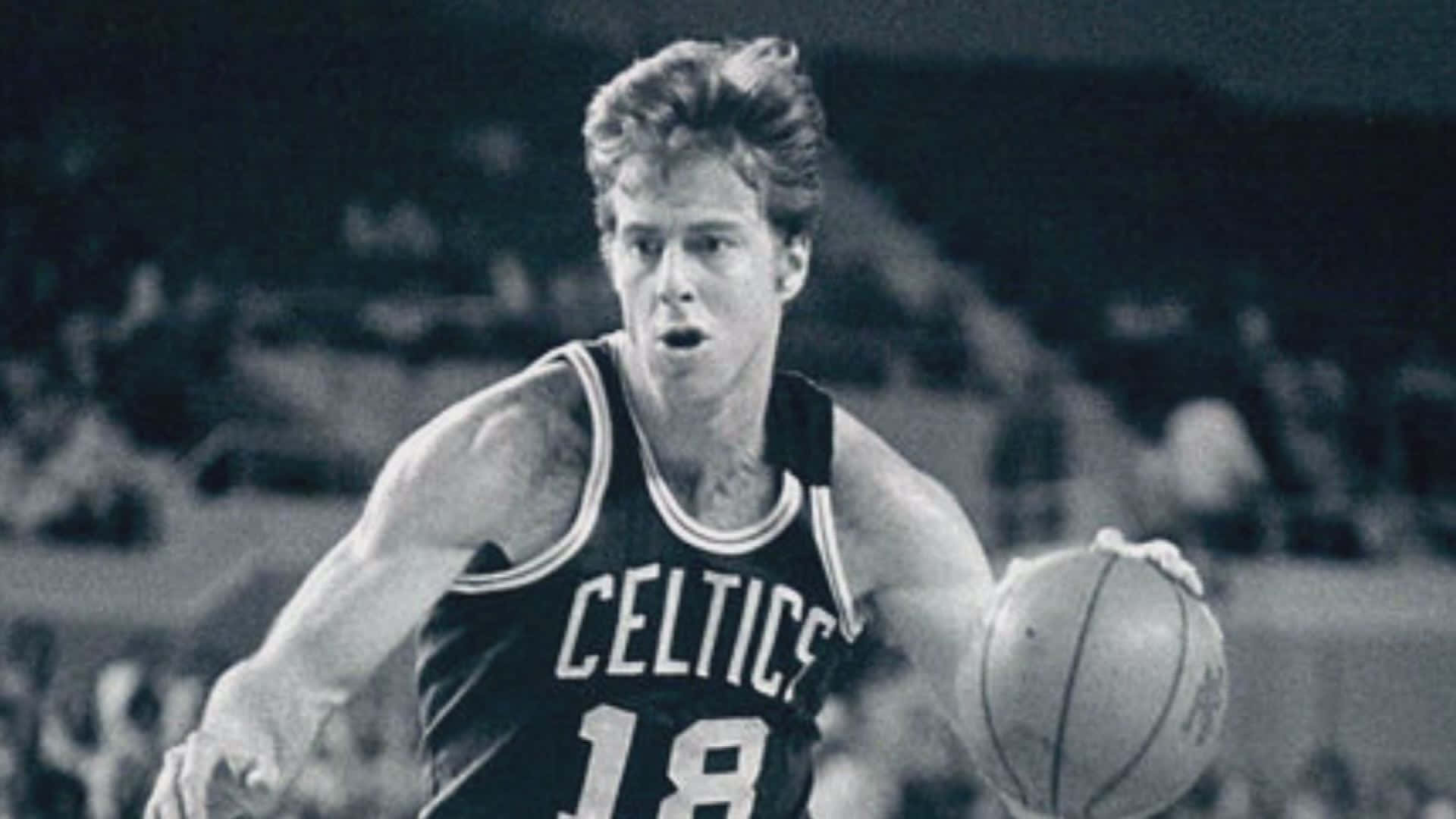 Dave Cowens In Black And White Background