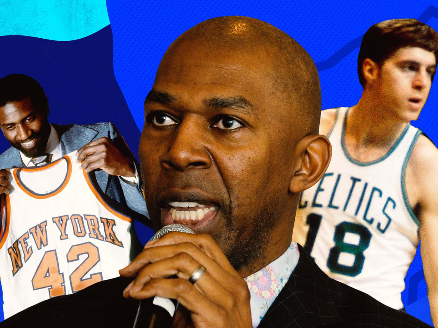 Dave Cowens With Spencer Haywood And Thurl Bailey Background