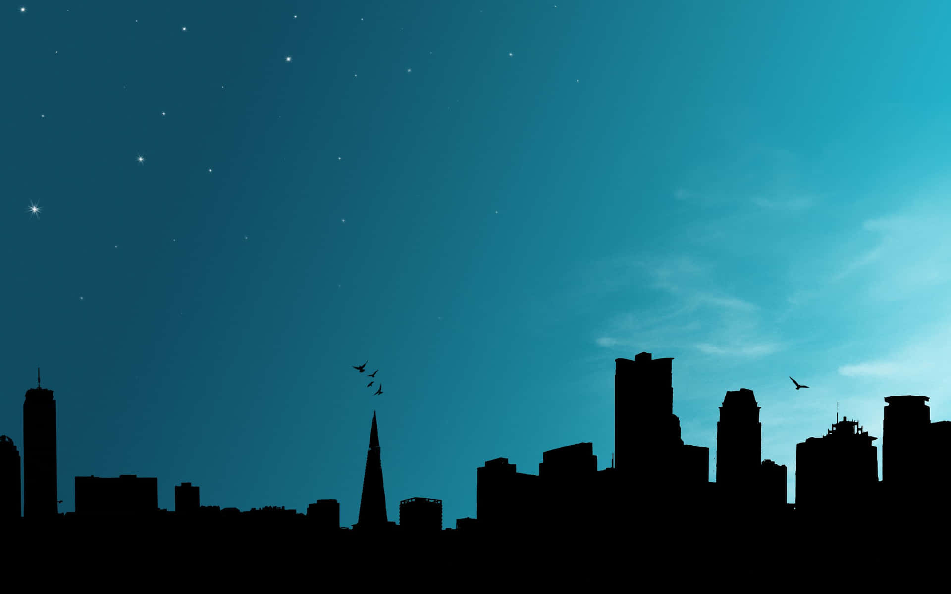 Dave2d City Skyline Silhouette Background