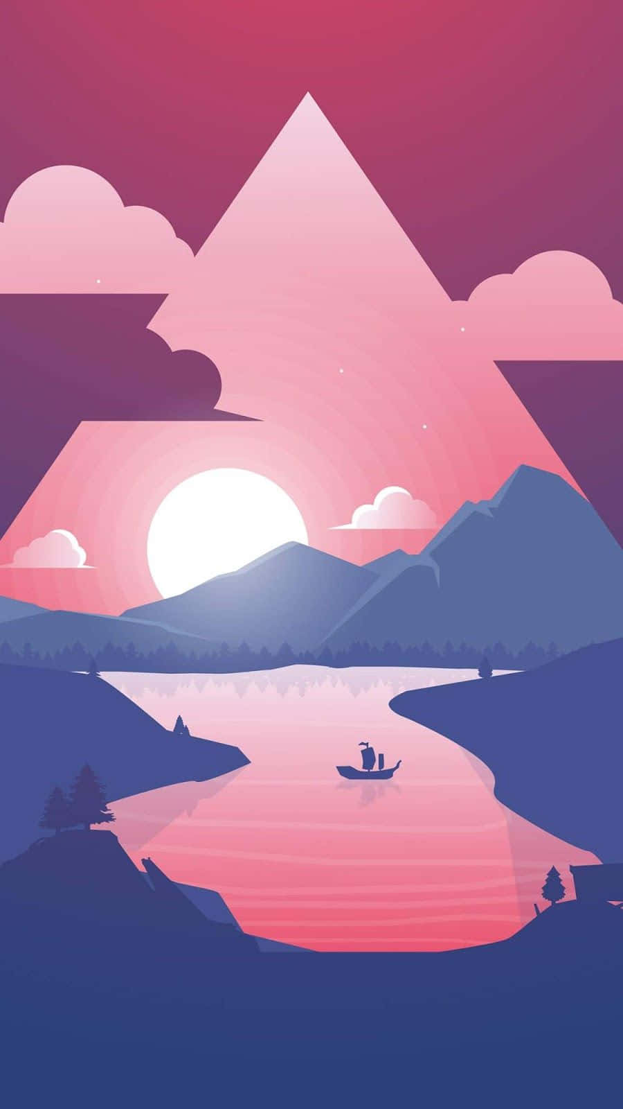 Dave2d Purple Triangle Mountain Background