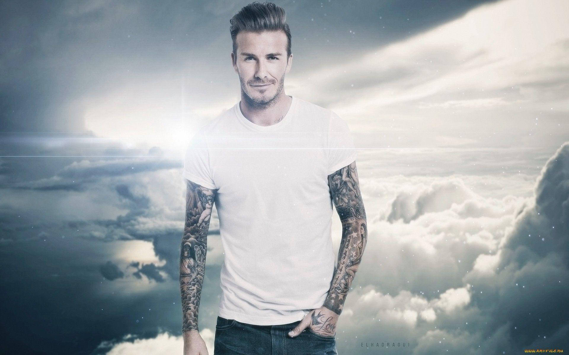 David Beckham Shows Off His Iconic Tattoos Background
