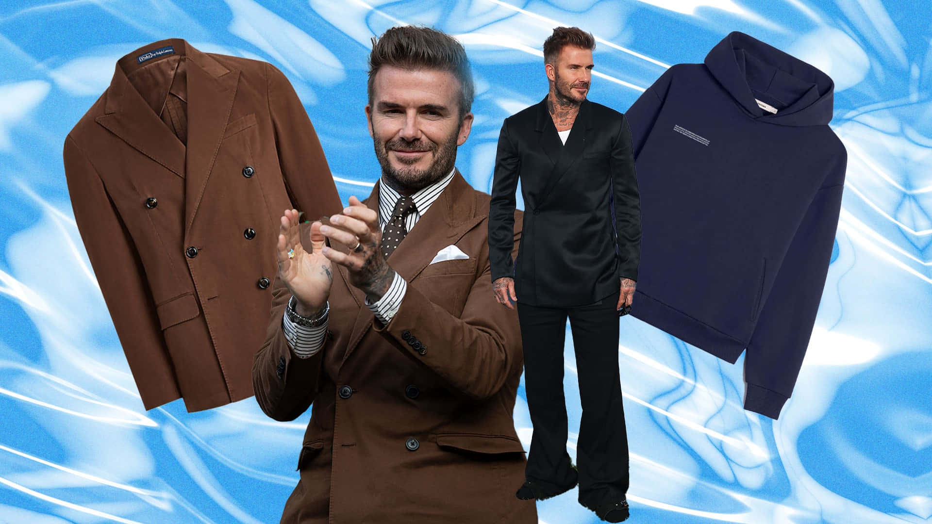 David Beckham Stylishly Dressed In Luxury Menswear By Loro Piana Background