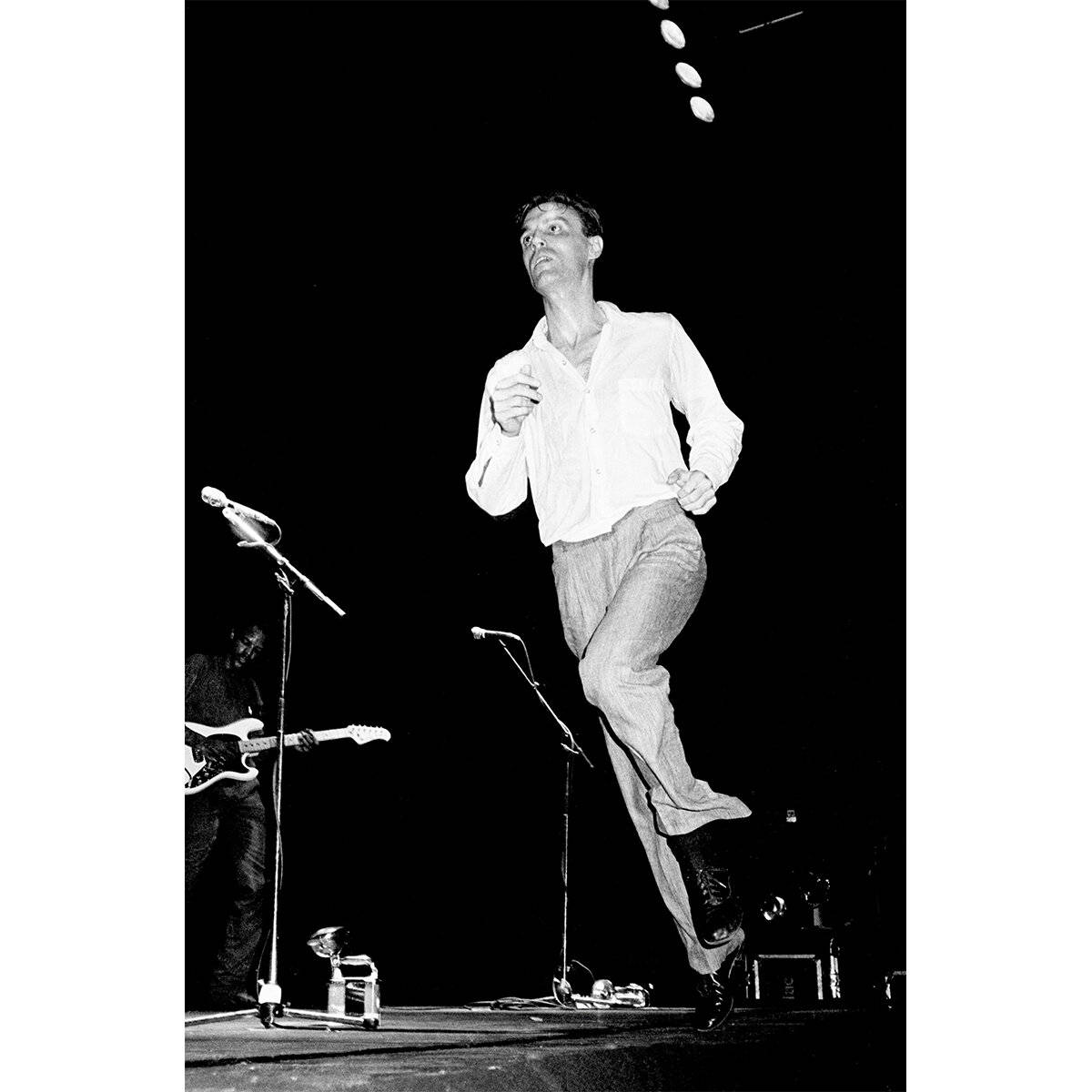 David Byrne Running Black And White Photography Background