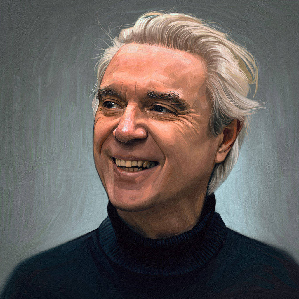 David Byrne Smiling Profile Photography Background