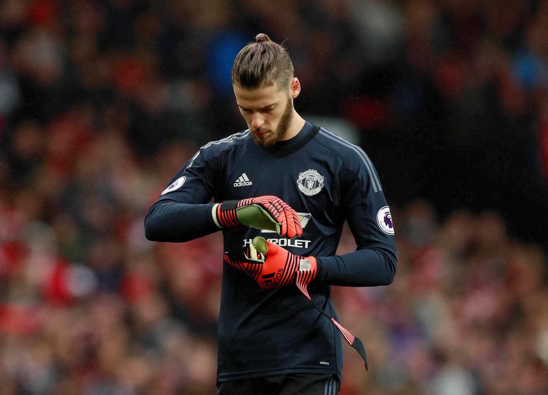 David De Gea Focused Hand Gesture Background