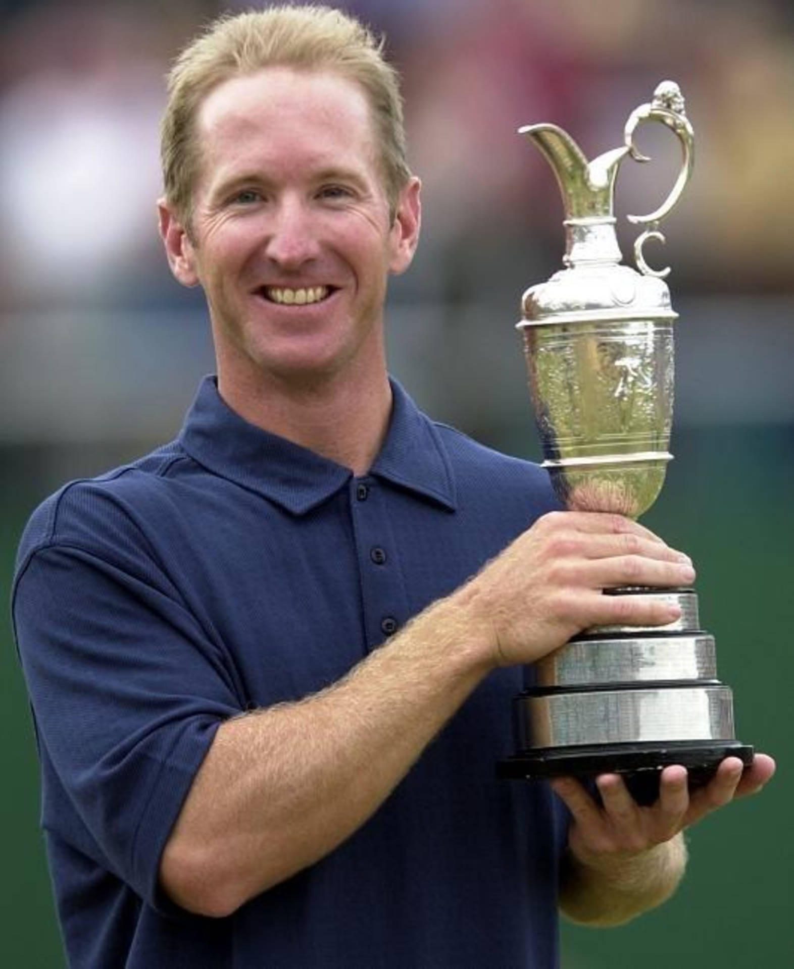 David Duval Holding His Trophy Background