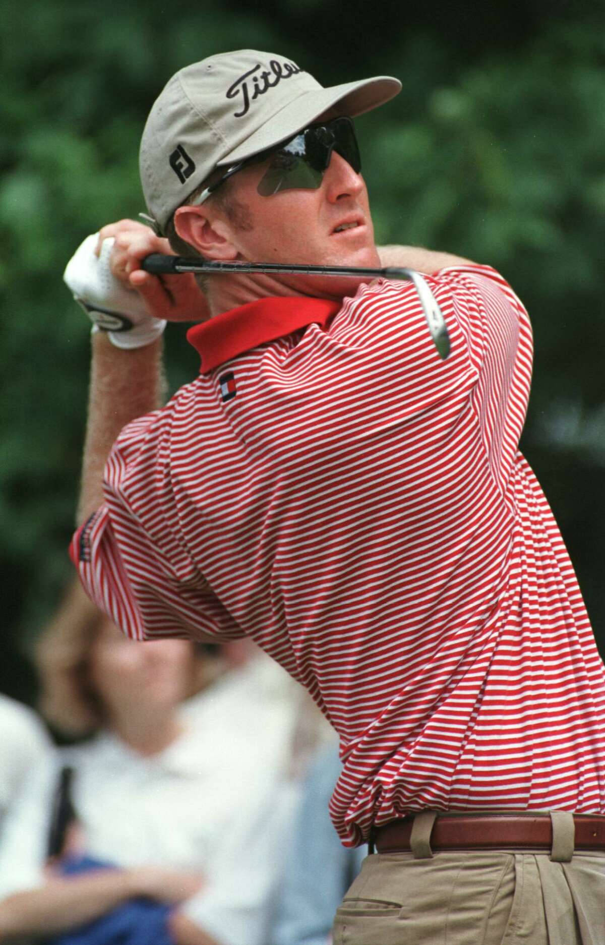 David Duval In Red Striped Shirt Background