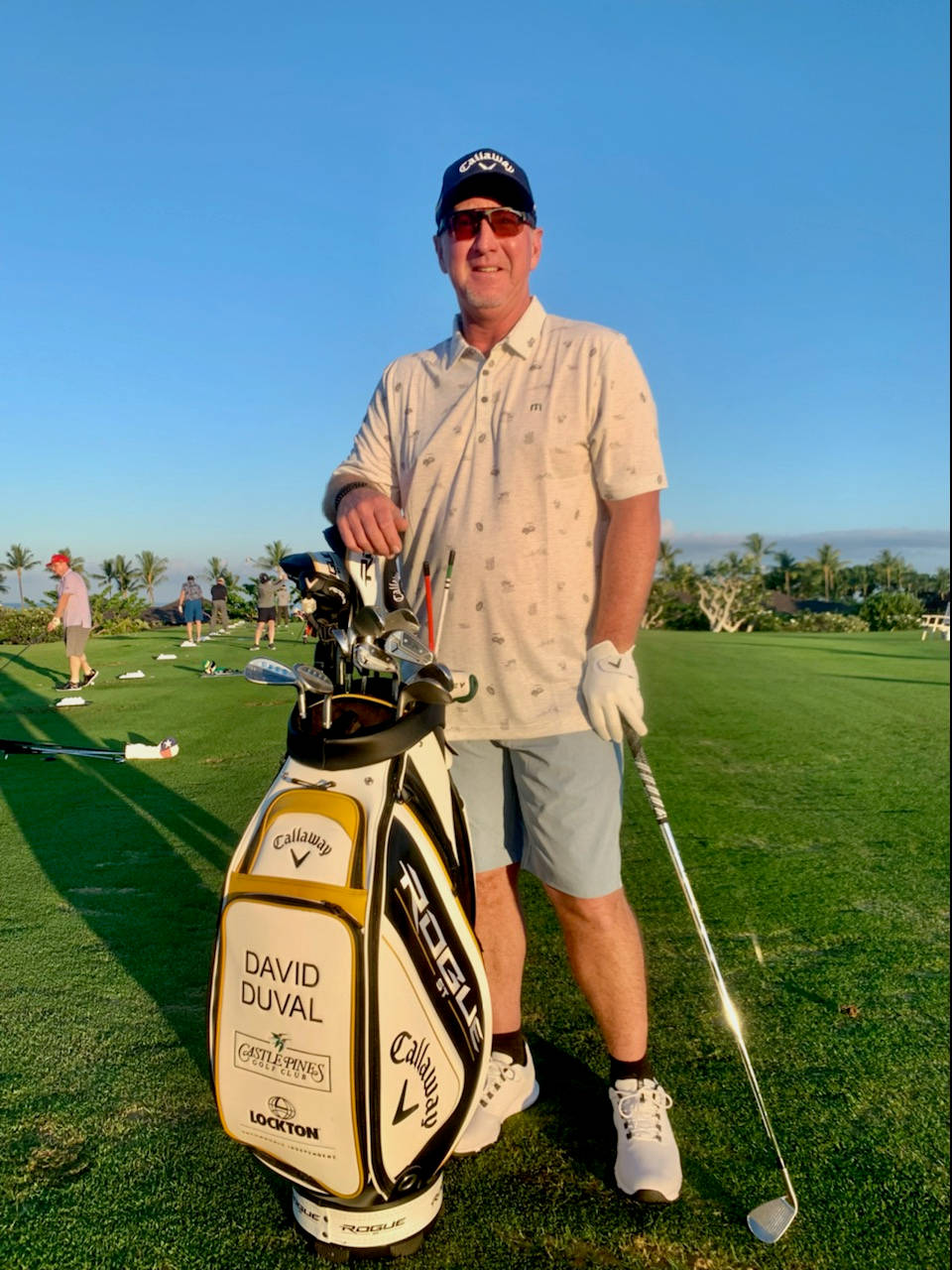 David Duval With His Golf Equipment Background