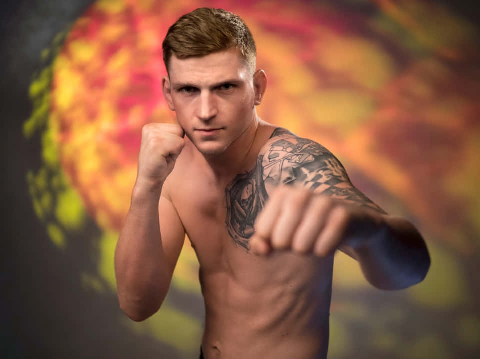 David Dvorak In Ultimate Fighting Stance Background