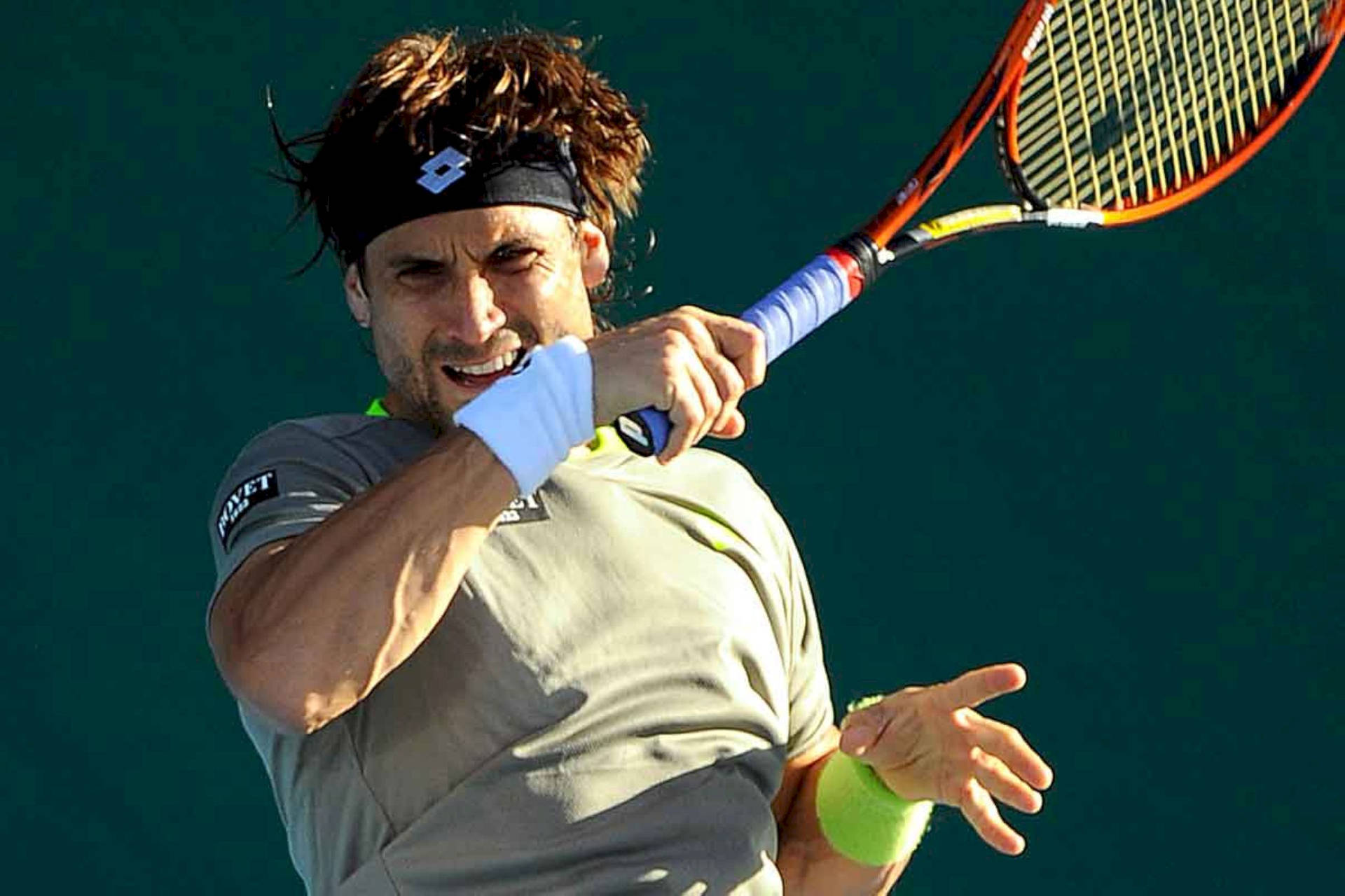 David Ferrer's Intense Game Face Background