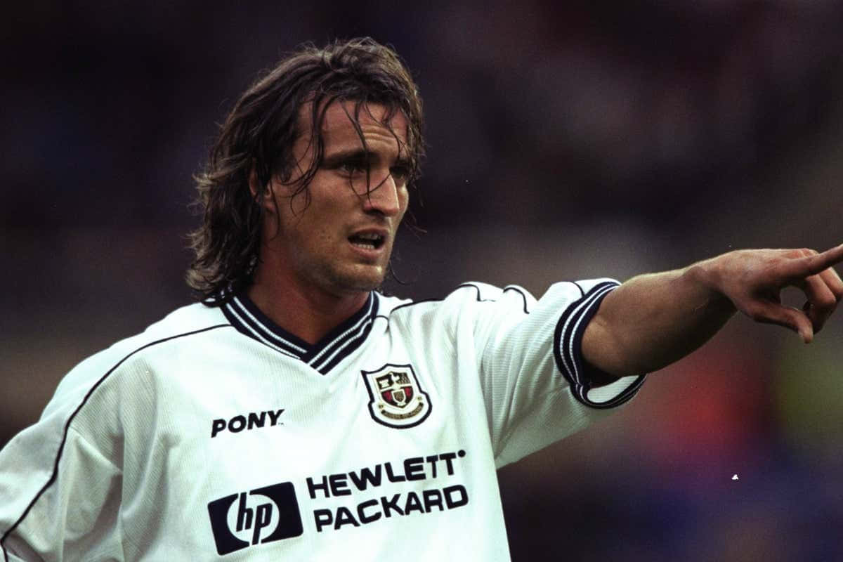 David Ginola Pointing Football Photography Background
