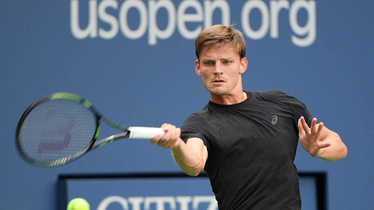 David Goffin In Black Shirt Background