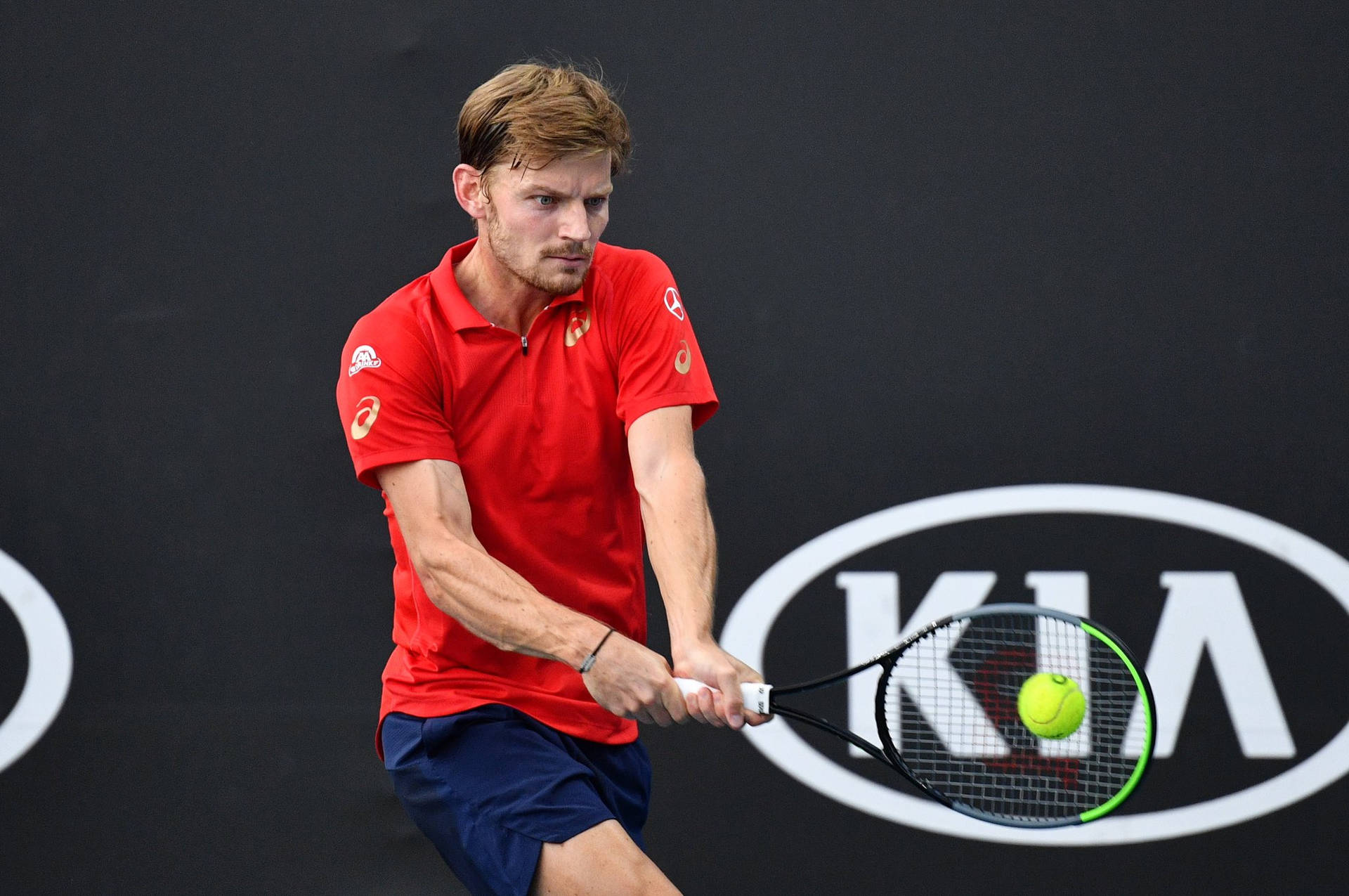 David Goffin Receiving Ball Background