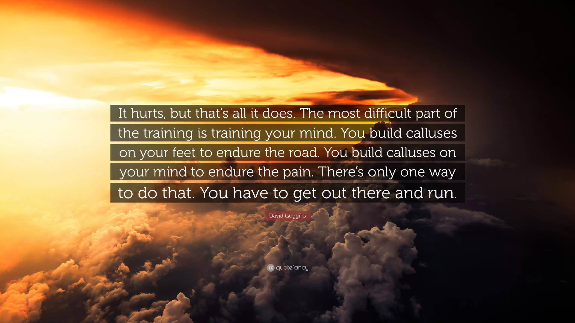 David Goggins Clouds And Quote Background