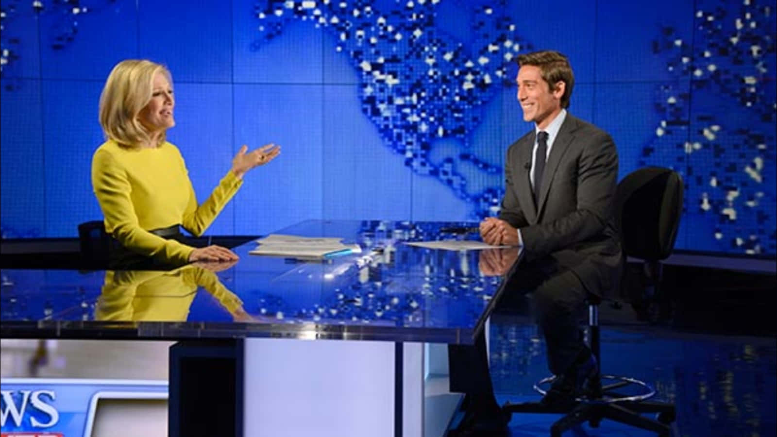 David Muir Smiling On Air Background