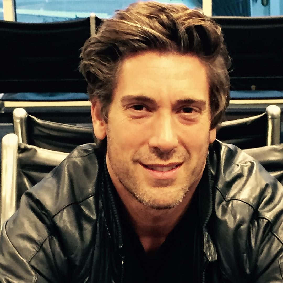 David Muir Wearing Leather Jacket Background