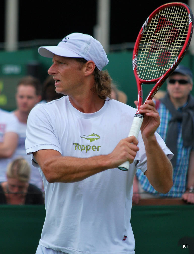 David Nalbandian Performing A Double Handed Backhand Stroke