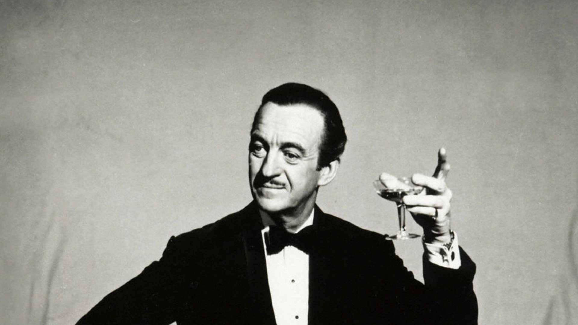 David Niven Black And White Wine Glass