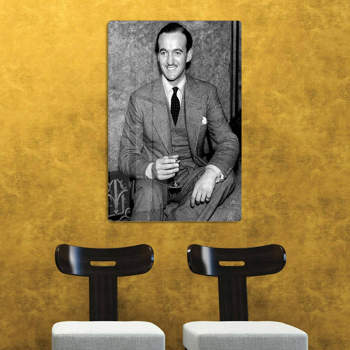 David Niven Golden Yellow Wall Background