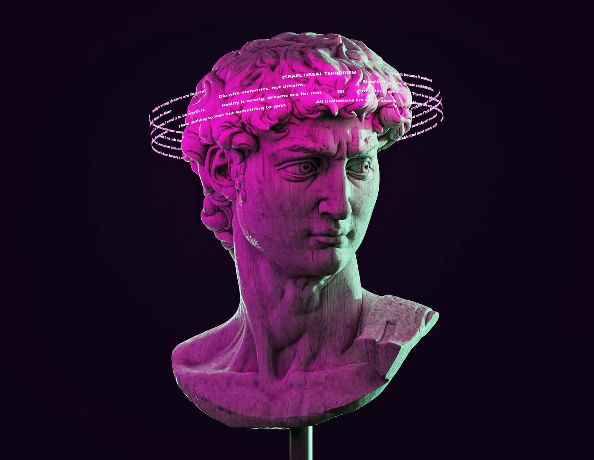 David Of Michelangelo Purple Aesthetic Background