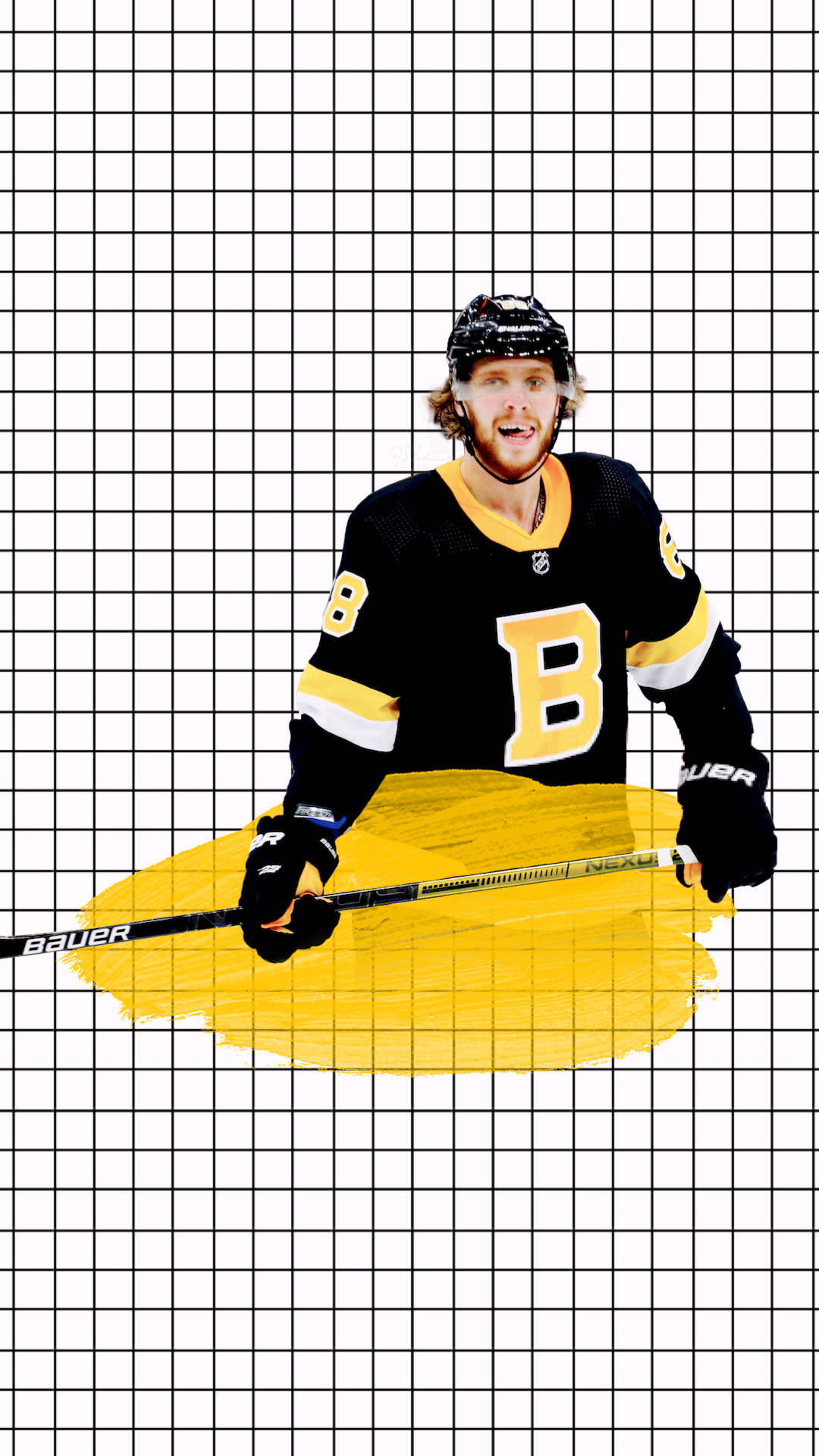 David Pastrnak Boston Bruins Grid Lines Fan Art Background