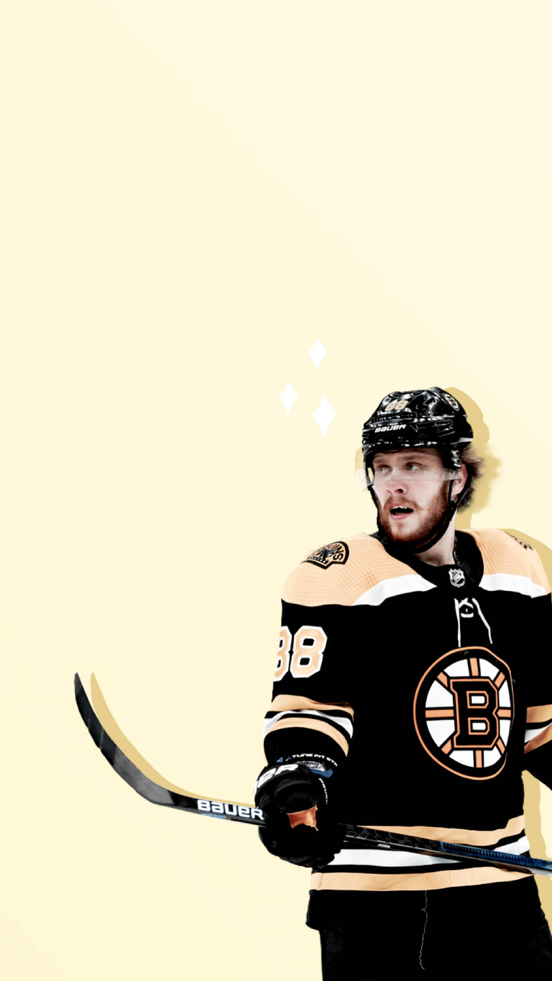 David Pastrnak Boston Bruins Yellow Fan Art Background