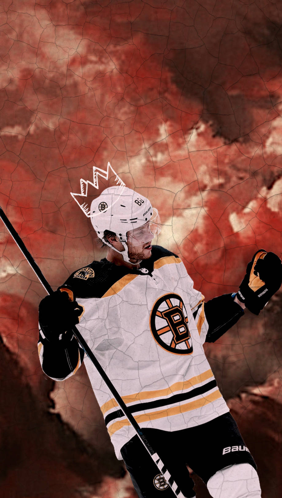 David Pastrnak Crown King Aesthetic Fan Art Background