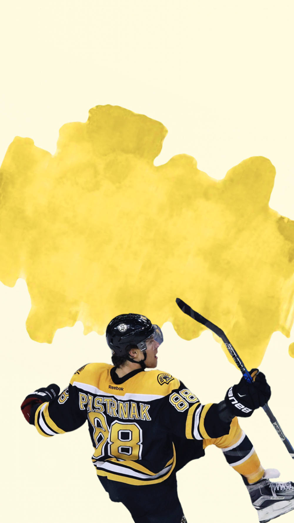 David Pastrnak Golden Yellow Minimalist Background