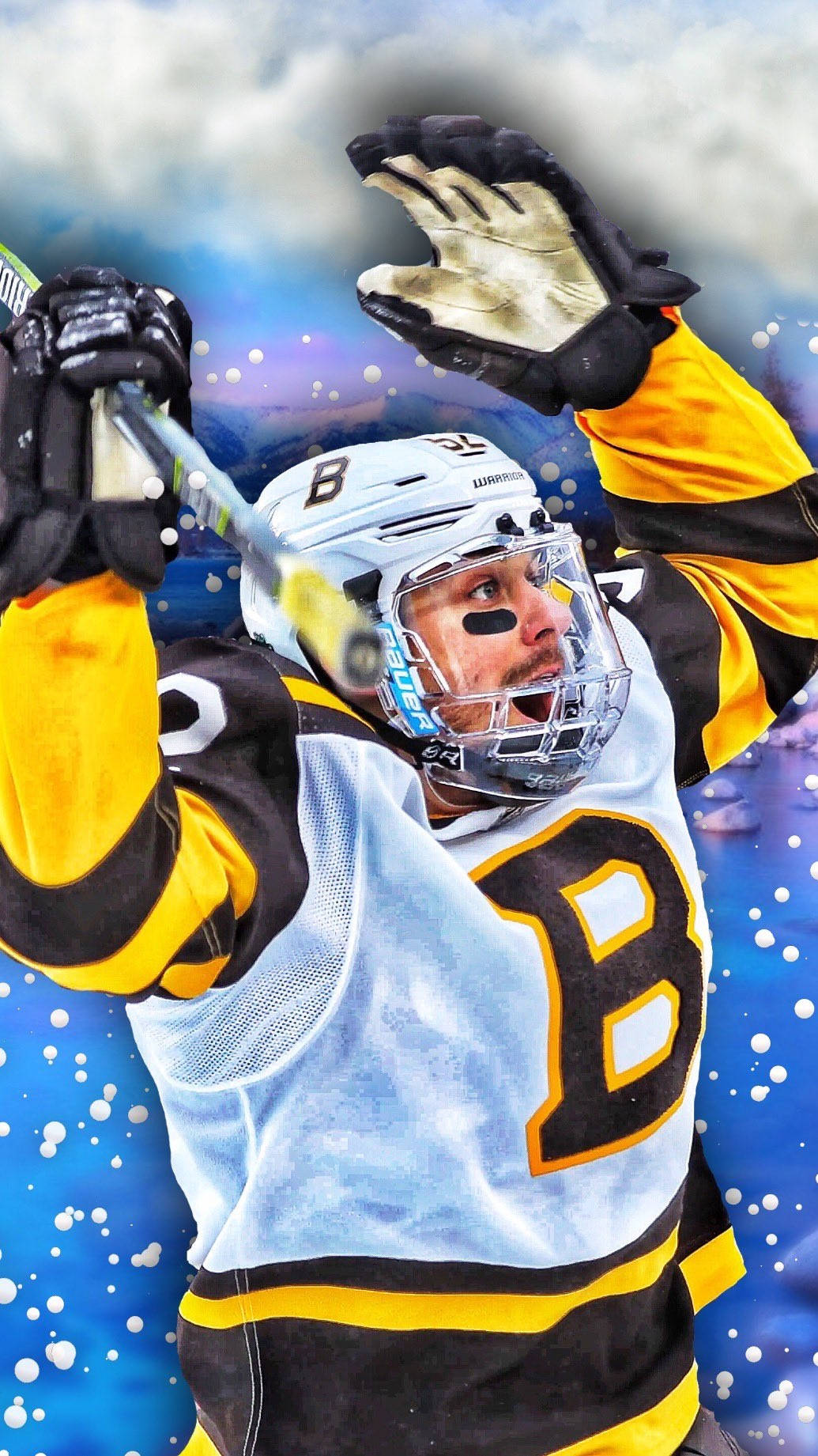 David Pastrnak Hands Up Fan Art Background