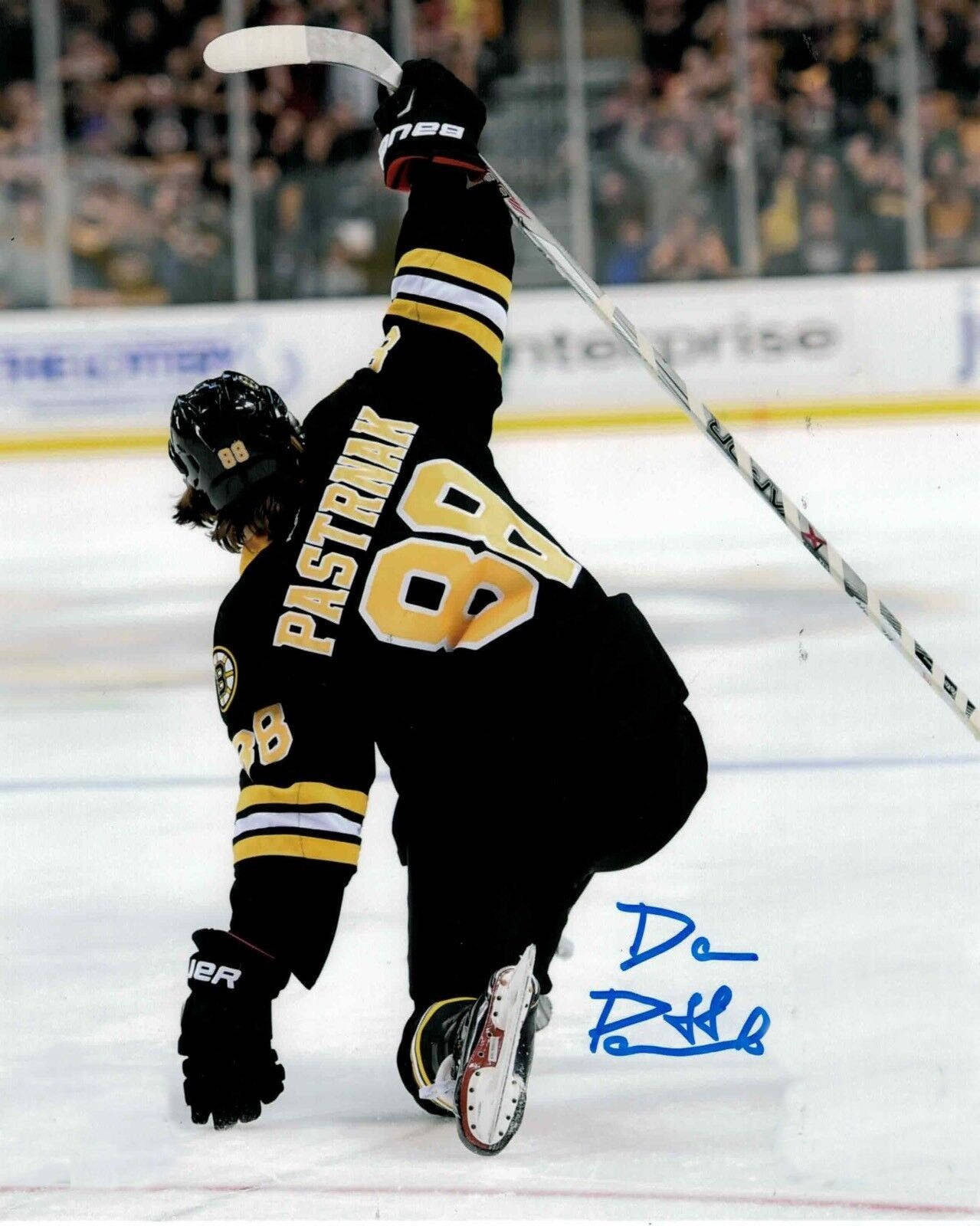 David Pastrnak Ice Hockey Arena Signed Autograph Background