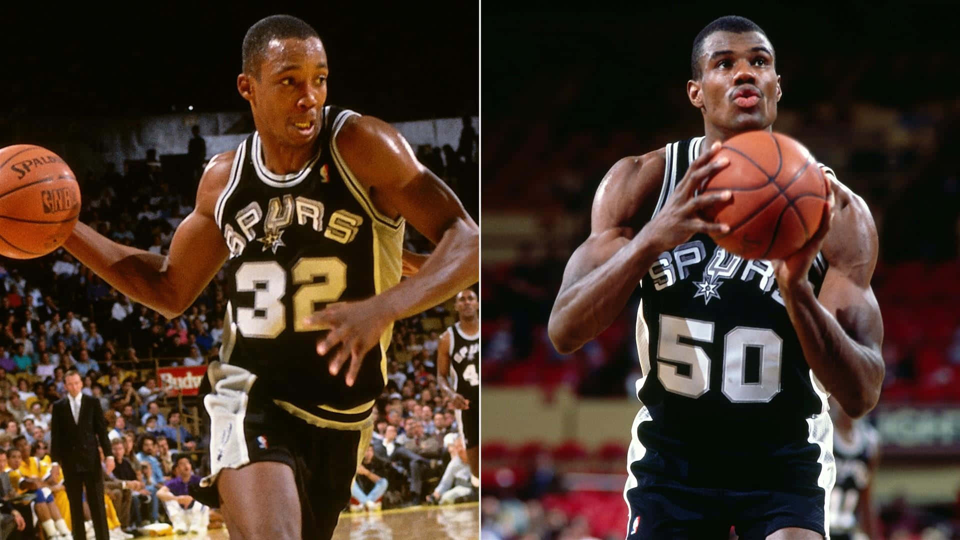 David Robinson And Sean Elliott Playing In San Antonio Spurs