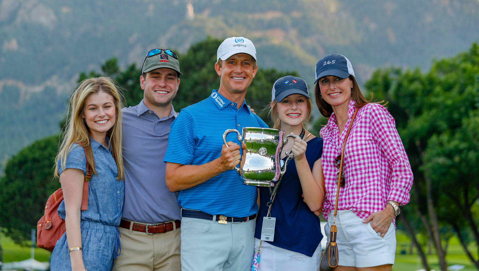 David Toms And Family With Trophy Background