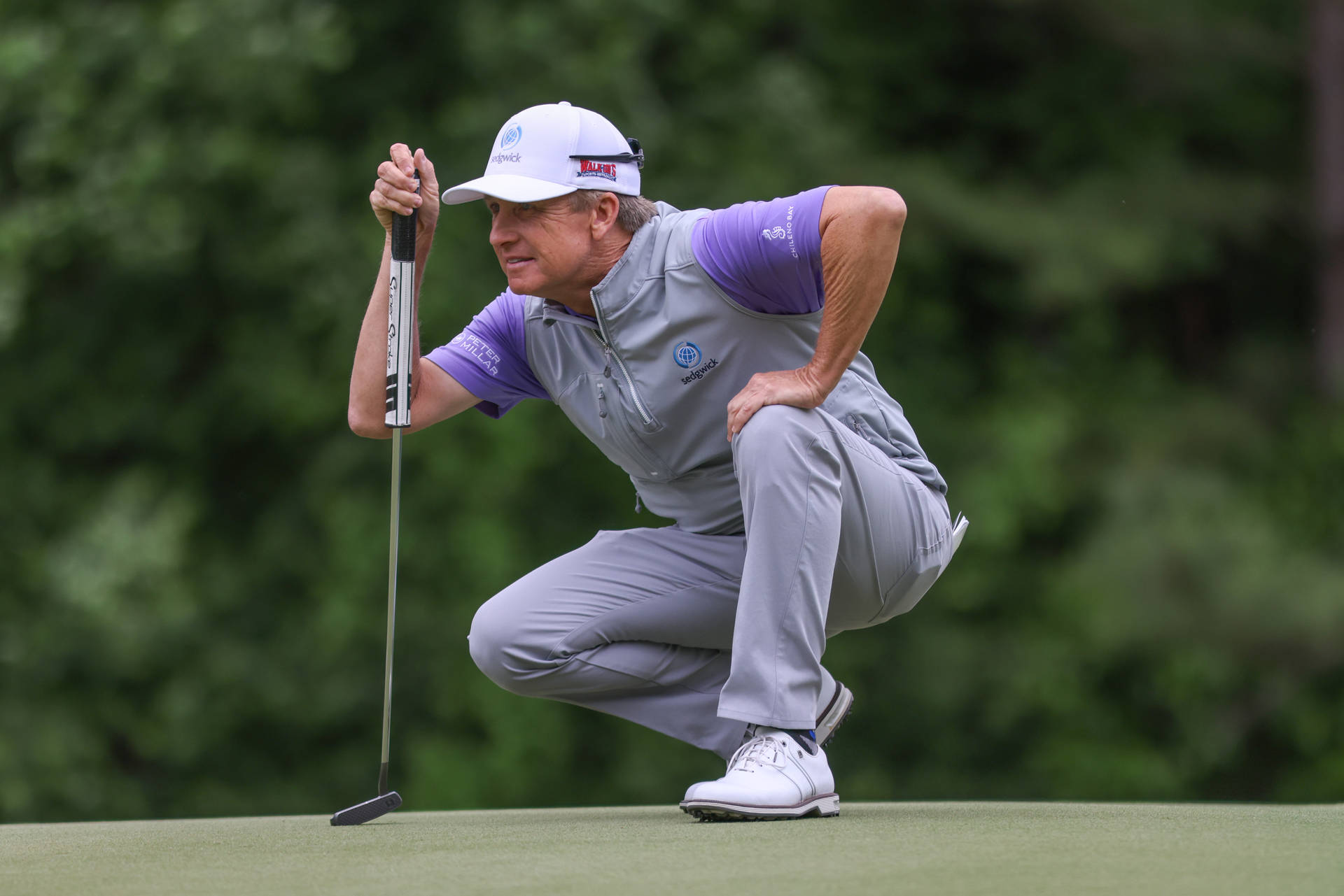 David Toms Studying The Terrain Background